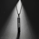 Lofaris Simple Custom Rectangle 18k Gold Plated Name Necklace